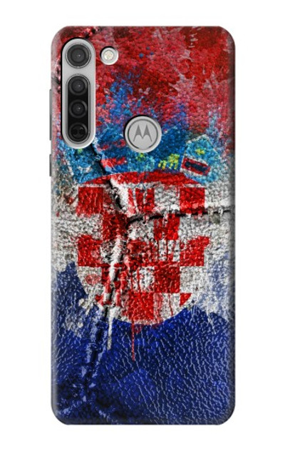 S3313 Croatia Flag Vintage Football Graphic Case Cover Custodia per Motorola Moto G8