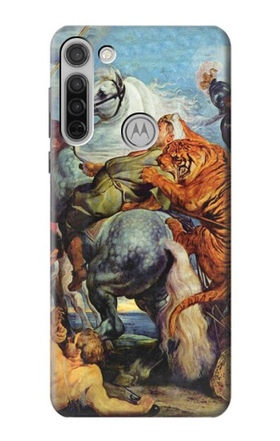 S3331 Peter Paul Rubens Tiger und Lowenjagd Case Cover Custodia per Motorola Moto G8