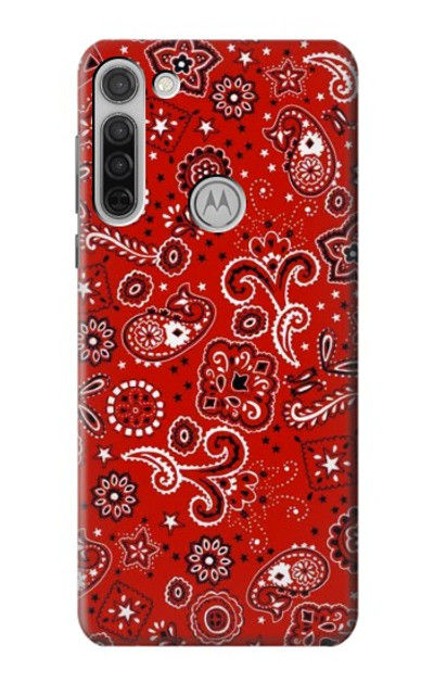 S3354 Red Classic Bandana Case Cover Custodia per Motorola Moto G8