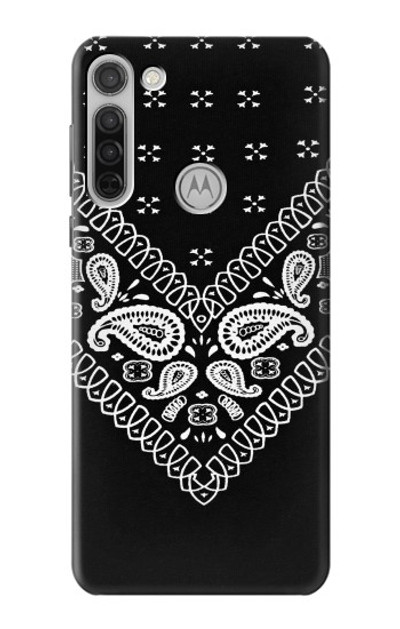 S3363 Bandana Black Pattern Case Cover Custodia per Motorola Moto G8