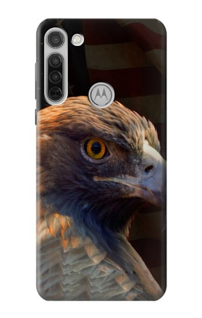 S3376 Eagle American Flag Case Cover Custodia per Motorola Moto G8