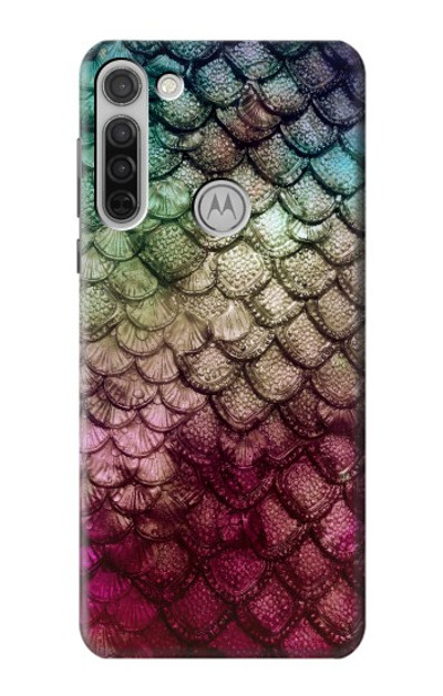 S3539 Mermaid Fish Scale Case Cover Custodia per Motorola Moto G8