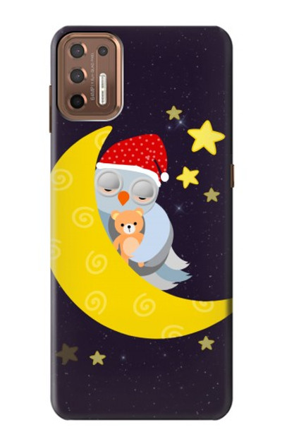 S2849 Cute Sleepy Owl Moon Night Case Cover Custodia per Motorola Moto G9 Plus
