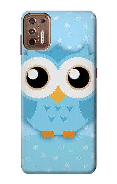 S3029 Cute Blue Owl Case Cover Custodia per Motorola Moto G9 Plus