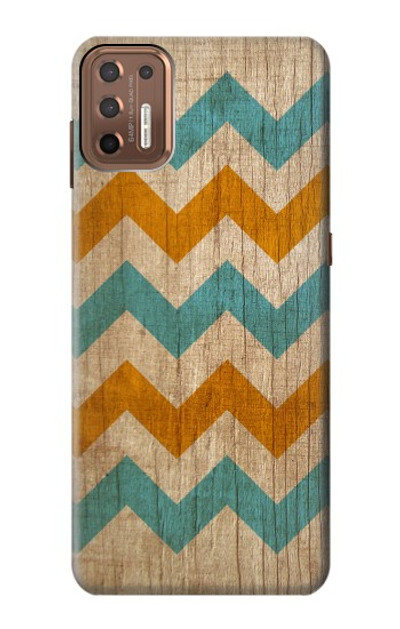 S3033 Vintage Wood Chevron Graphic Printed Case Cover Custodia per Motorola Moto G9 Plus