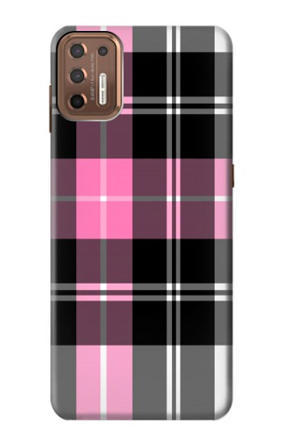 S3091 Pink Plaid Pattern Case Cover Custodia per Motorola Moto G9 Plus