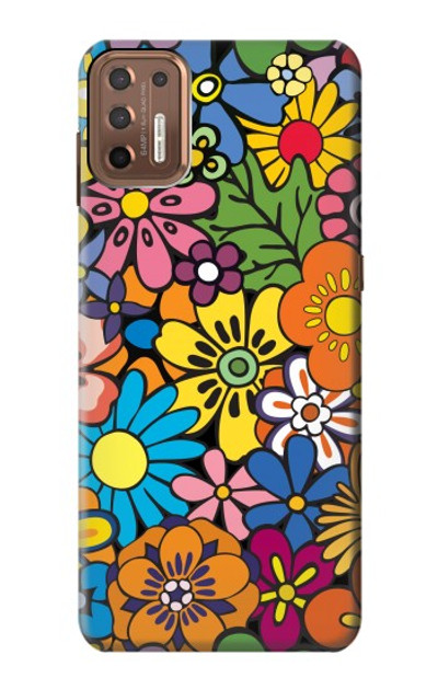 S3281 Colorful Hippie Flowers Pattern Case Cover Custodia per Motorola Moto G9 Plus