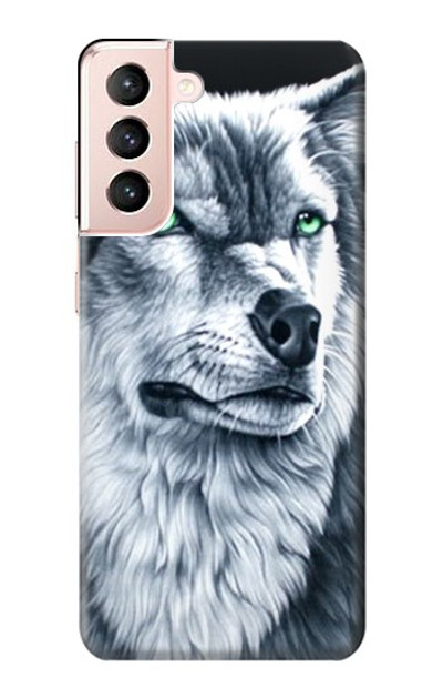 S0123 Grim White Wolf Case Cover Custodia per Samsung Galaxy S21 5G