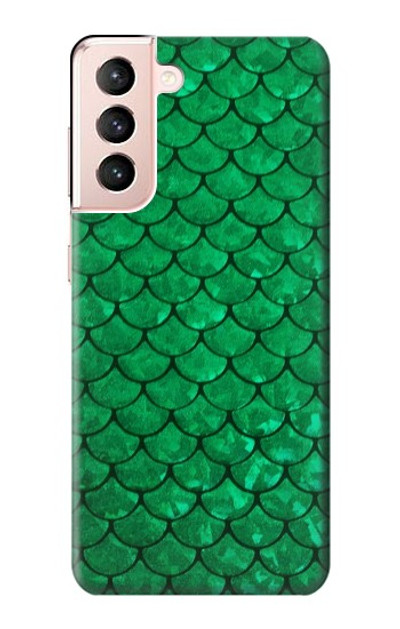 S2704 Green Fish Scale Pattern Graphic Case Cover Custodia per Samsung Galaxy S21 5G