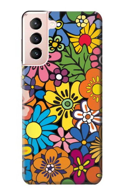 S3281 Colorful Hippie Flowers Pattern Case Cover Custodia per Samsung Galaxy S21 5G