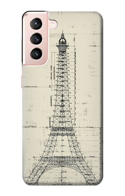 S3474 Eiffel Architectural Drawing Case Cover Custodia per Samsung Galaxy S21 5G