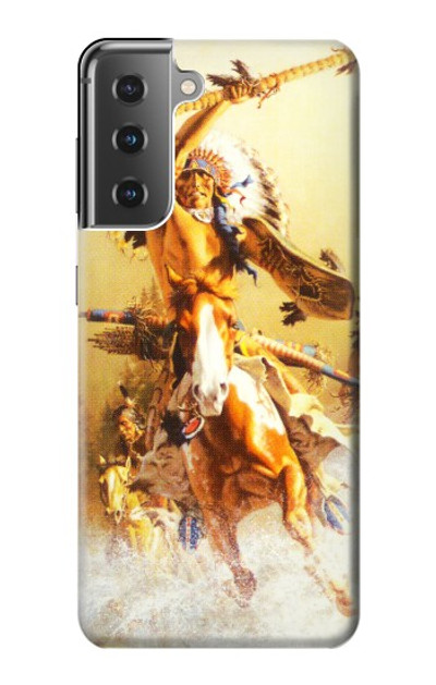 S1087 Red Indian Warrior Case Cover Custodia per Samsung Galaxy S21 Plus 5G, Galaxy S21+ 5G