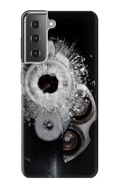 S2387 Gun Bullet Hole Glass Case Cover Custodia per Samsung Galaxy S21 Plus 5G, Galaxy S21+ 5G