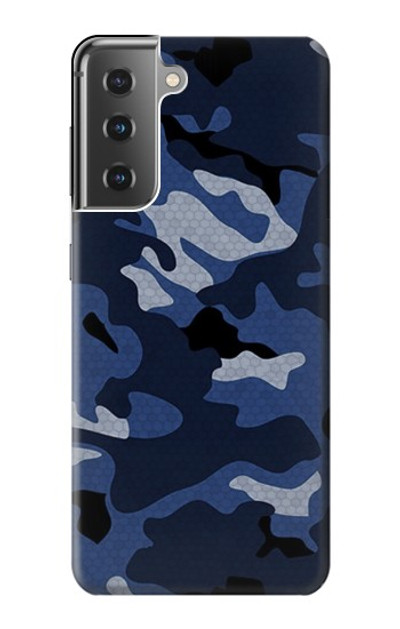 S2959 Navy Blue Camo Camouflage Case Cover Custodia per Samsung Galaxy S21 Plus 5G, Galaxy S21+ 5G