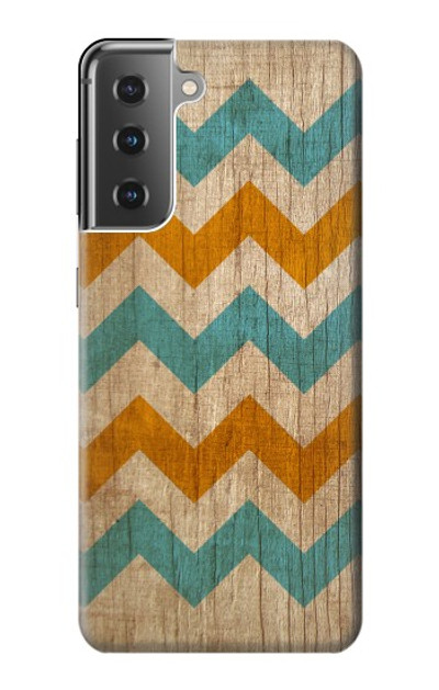 S3033 Vintage Wood Chevron Graphic Printed Case Cover Custodia per Samsung Galaxy S21 Plus 5G, Galaxy S21+ 5G