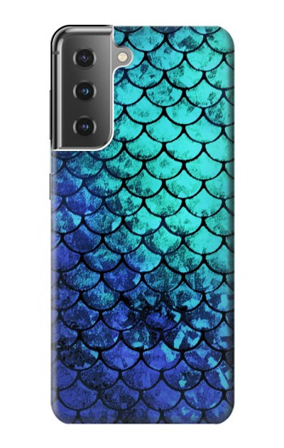 S3047 Green Mermaid Fish Scale Case Cover Custodia per Samsung Galaxy S21 Plus 5G, Galaxy S21+ 5G