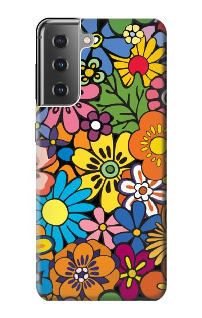 S3281 Colorful Hippie Flowers Pattern Case Cover Custodia per Samsung Galaxy S21 Plus 5G, Galaxy S21+ 5G