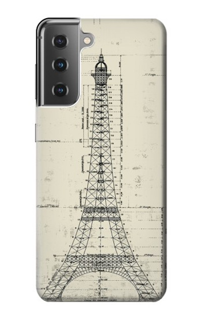 S3474 Eiffel Architectural Drawing Case Cover Custodia per Samsung Galaxy S21 Plus 5G, Galaxy S21+ 5G