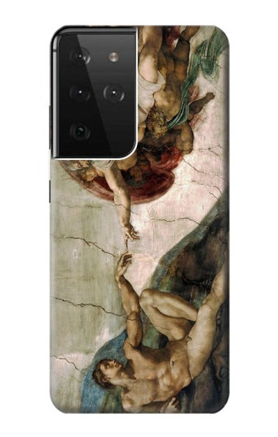 S0179 Michelangelo Creation of Adam Case Cover Custodia per Samsung Galaxy S21 Ultra 5G