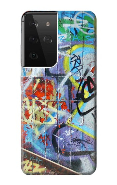 S0588 Wall Graffiti Case Cover Custodia per Samsung Galaxy S21 Ultra 5G