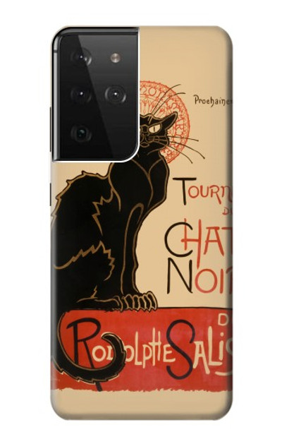 S2739 Chat Noir Black Cat Vintage Case Cover Custodia per Samsung Galaxy S21 Ultra 5G