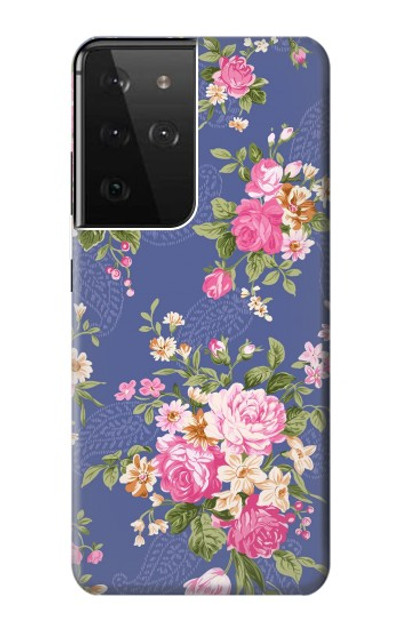 S3265 Vintage Flower Pattern Case Cover Custodia per Samsung Galaxy S21 Ultra 5G