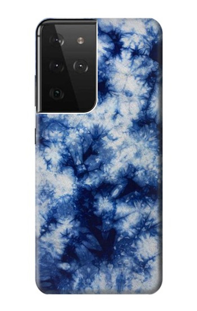 S3439 Fabric Indigo Tie Dye Case Cover Custodia per Samsung Galaxy S21 Ultra 5G