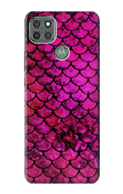 S3051 Pink Mermaid Fish Scale Case Cover Custodia per Motorola Moto G9 Power