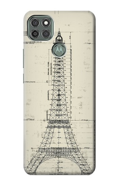 S3474 Eiffel Architectural Drawing Case Cover Custodia per Motorola Moto G9 Power