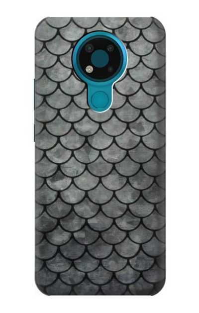 S2950 Silver Fish Scale Case Cover Custodia per Nokia 3.4