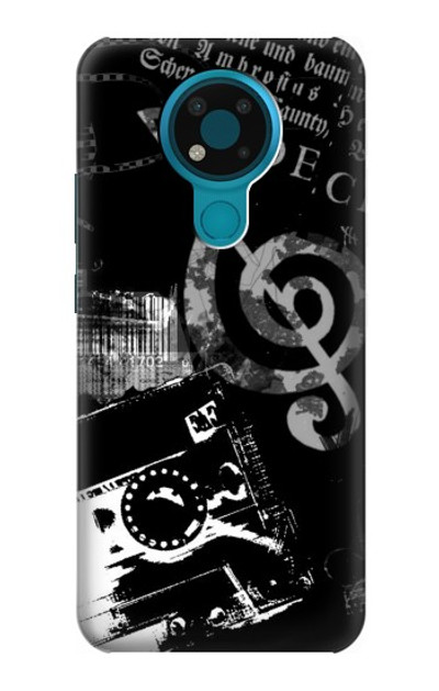 S3197 Music Cassette Note Case Cover Custodia per Nokia 3.4