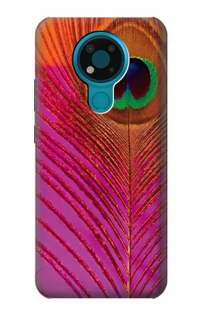 S3201 Pink Peacock Feather Case Cover Custodia per Nokia 3.4