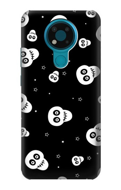 S3261 Smile Skull Halloween Pattern Case Cover Custodia per Nokia 3.4