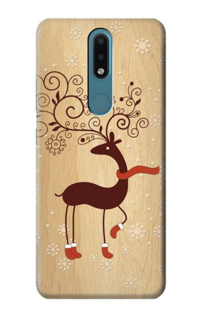 S3081 Wooden Raindeer Graphic Printed Case Cover Custodia per Nokia 2.4