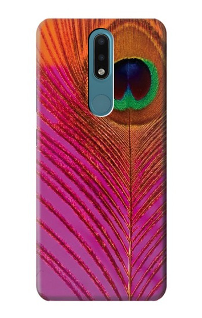 S3201 Pink Peacock Feather Case Cover Custodia per Nokia 2.4