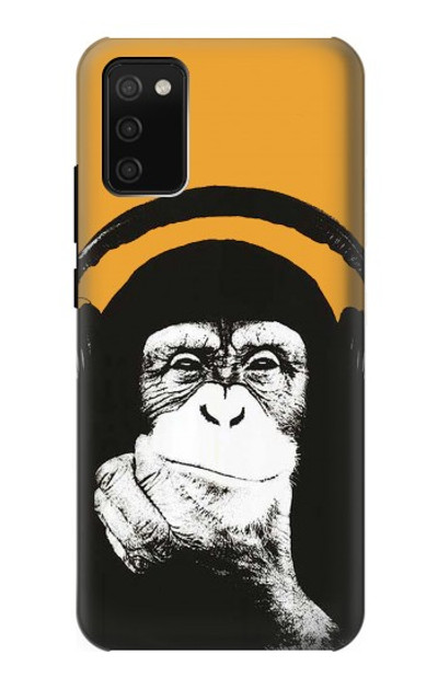 S2324 Funny Monkey with Headphone Pop Music Case Cover Custodia per Samsung Galaxy A02s, Galaxy M02s