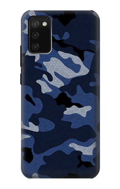 S2959 Navy Blue Camo Camouflage Case Cover Custodia per Samsung Galaxy A02s, Galaxy M02s