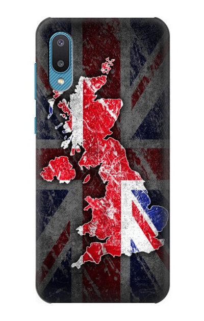 S2936 UK British Flag Map Case Cover Custodia per Samsung Galaxy A04, Galaxy A02, M02