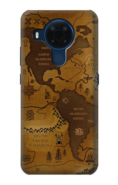 S2861 Antique World Map Case Cover Custodia per Nokia 5.4