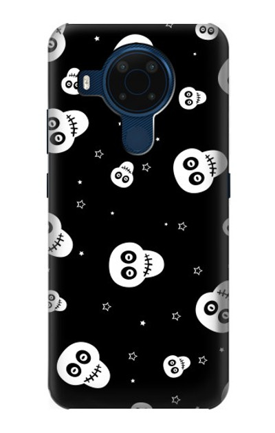 S3261 Smile Skull Halloween Pattern Case Cover Custodia per Nokia 5.4