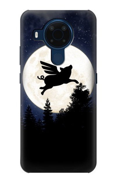 S3289 Flying Pig Full Moon Night Case Cover Custodia per Nokia 5.4