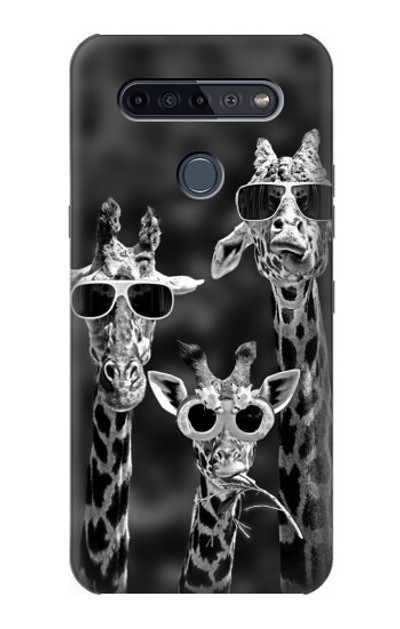 S2327 Giraffes With Sunglasses Case Cover Custodia per LG K51S