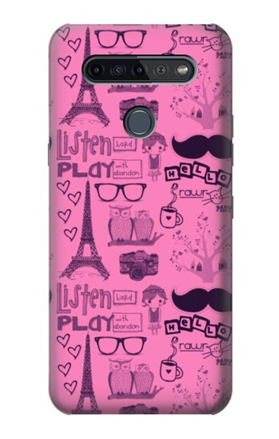 S2885 Paris Pink Case Cover Custodia per LG K51S