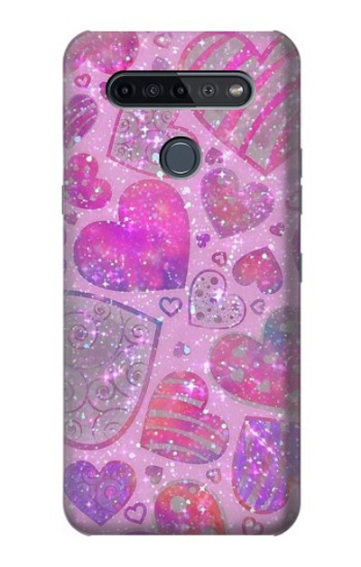 S3710 Pink Love Heart Case Cover Custodia per LG K51S