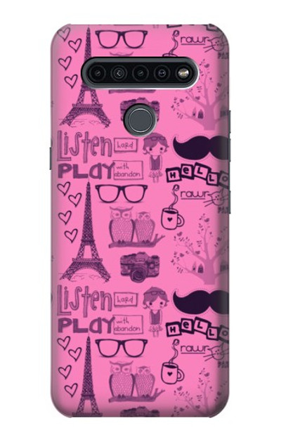 S2885 Paris Pink Case Cover Custodia per LG K41S