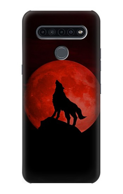 S2955 Wolf Howling Red Moon Case Cover Custodia per LG K41S