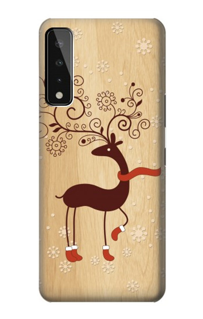 S3081 Wooden Raindeer Graphic Printed Case Cover Custodia per LG Stylo 7 5G