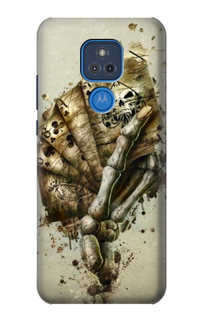 S0550 Skull Card Poker Case Cover Custodia per Motorola Moto G Play (2021)