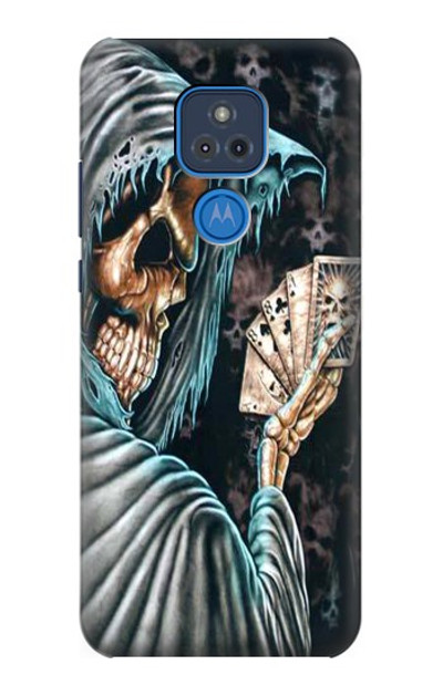 S0748 Grim Reaper Death Poker Case Cover Custodia per Motorola Moto G Play (2021)