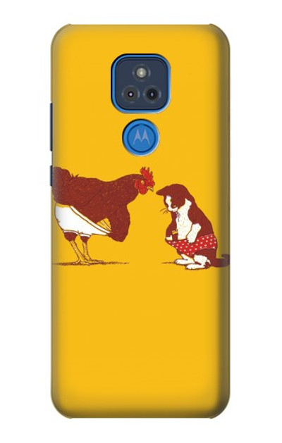 S1093 Rooster and Cat Joke Case Cover Custodia per Motorola Moto G Play (2021)